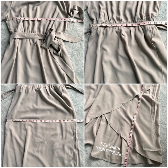 NWT Roolee Taylor Jane Wrap Belted Maxi Dress Modest Bridesmaid Gainsboro Gray S - Picture 17 of 17
